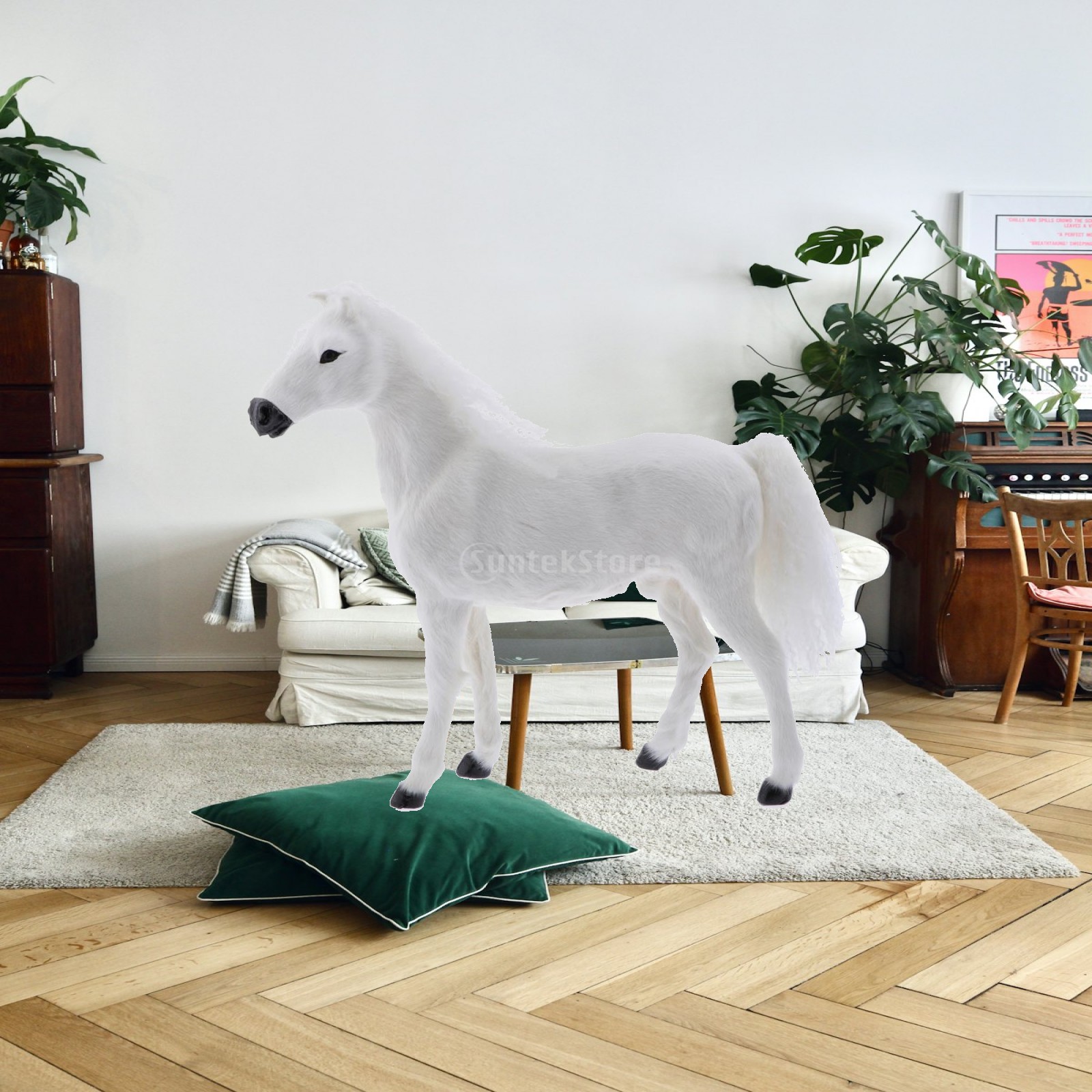 Kids Toys Horse - ของเล่นเพื่อการศึกษาสำหรับเด็ก โมเดลม้าจำลองเสมือนจริง ขนสัตว์เทียม รูปสัตว์ สำหรับการเรียนรู้เบื้องต้นและการตกแต่งห้องเรียน