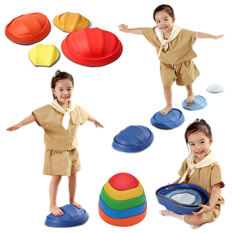 Kids Toys Learning - BALANCE Stepping Stones เด็กลื่นพื้นผิวขอบยางในร่มกลางแจ้งอุปสรรคของเล่นการออกกําลังกายการประสานงาน Stre