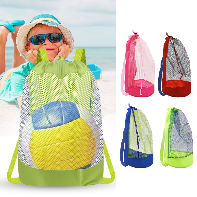 Kids Toys Supplier - ถุงเก็บของเด็กแบบมีเชือกผูก ความจุขนาดใหญ่ กระเป๋าสะพายไหล่คู่สำหรับเด็กชายและเด็กหญิง กระเป๋าตาข่ายใส่ของเล่นชายหาดและของเล่นอาบน้ำ