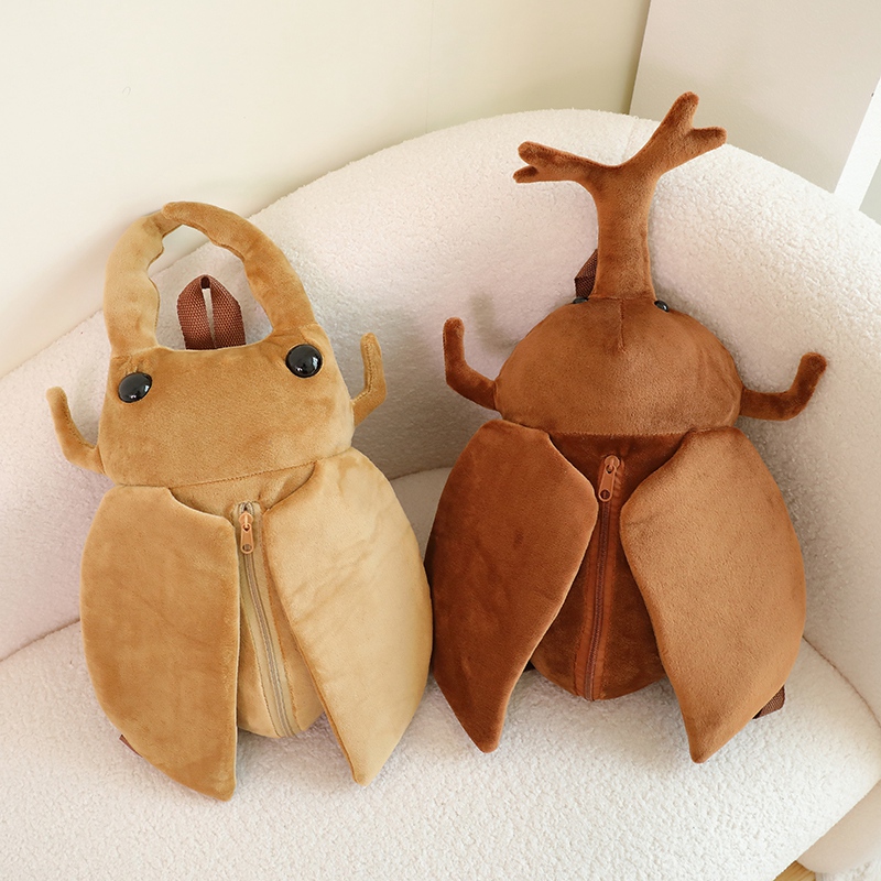 Unicorn Stuffed Toy - กระเป๋าเป้สะพายหลังลายแมลง 45 ซม. ซีรีส์ยูนิคอร์นนางฟ้า พร้อมหมวกกันน็อค ของเล่นยัดไส้รูปแมลง