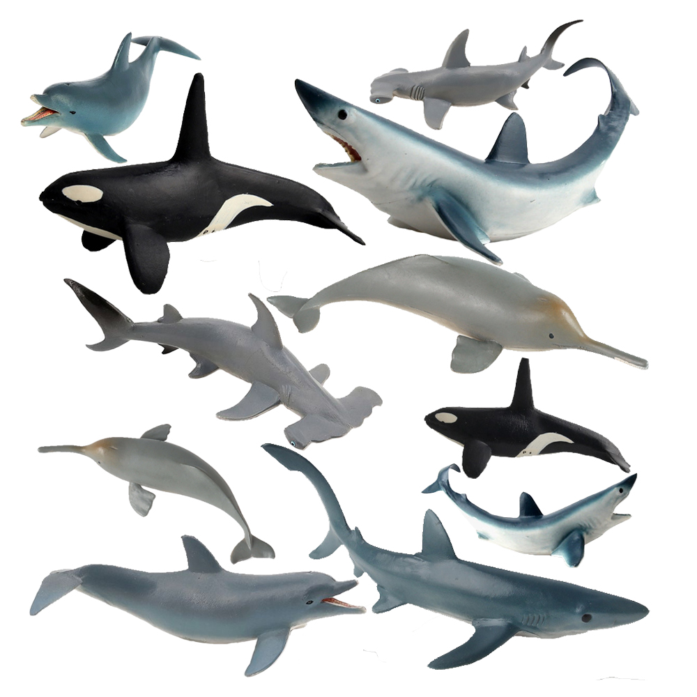 Kids Toys 10 Year Old - Endangered สัตว์ทะเลตุ๊กตา Killer Shark Orca Beluga