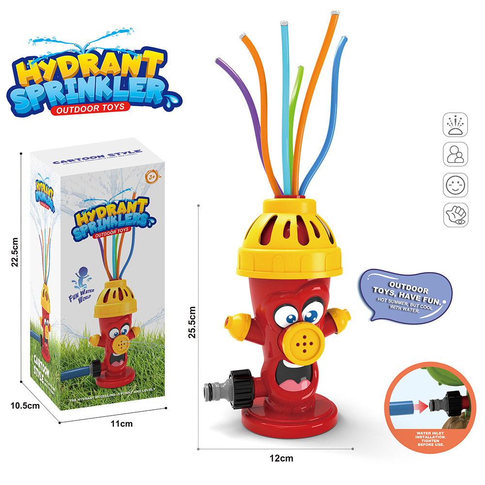 Kids Yard Toys - ของเล่นพ่นน้ำรูปหัวจ่ายน้ำดับเพลิง ของเล่นน้ำกลางแจ้งสำหรับสวนหลังบ้าน ของเล่นน้ำฤดูร้อน ของเล่นพ่นน้ำลายการ์ตูน ของเล่นอาบน้ำเด็ก