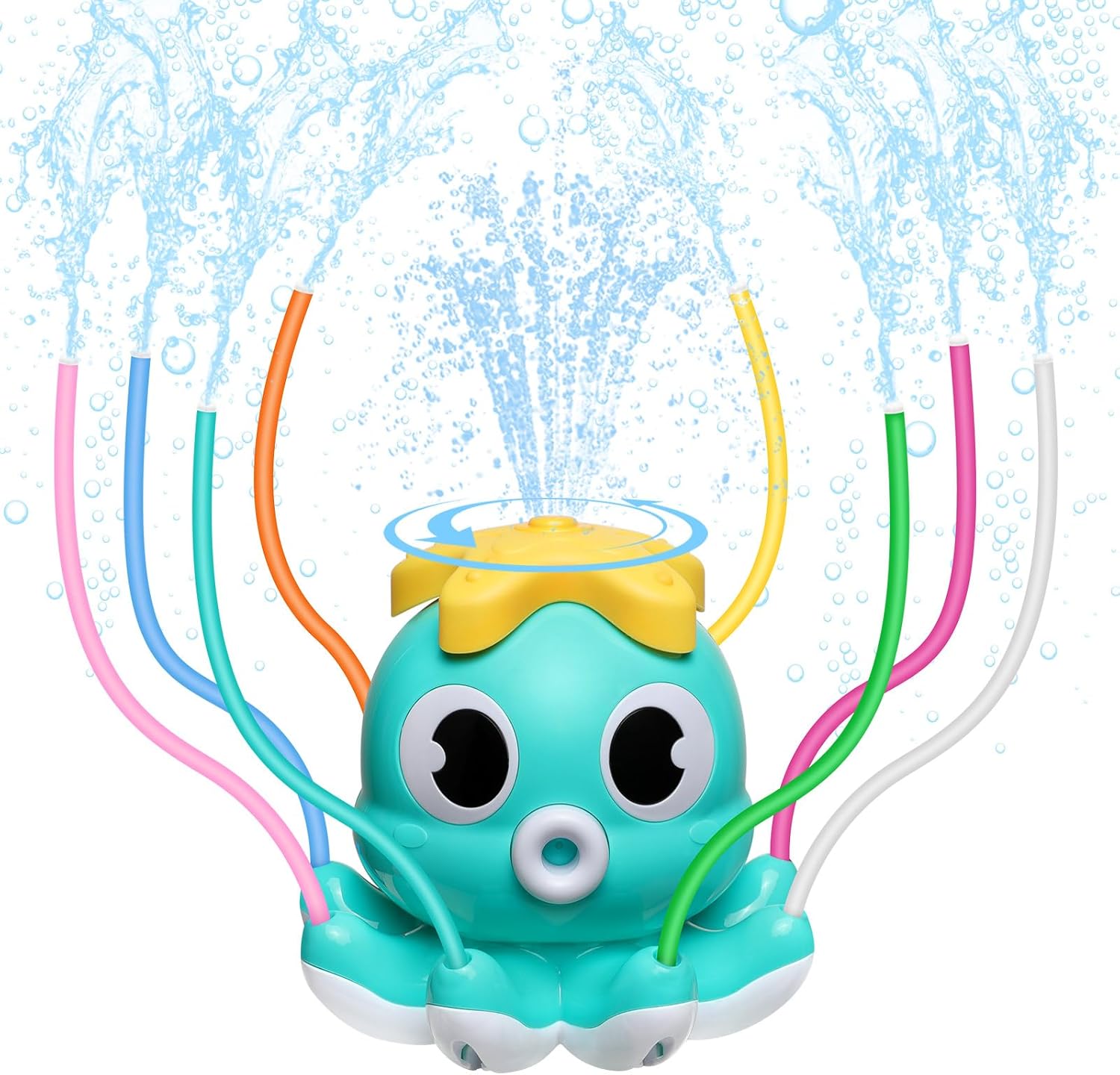 Kids Yard Toys - ของเล่นสปริงเกอร์รูปปลาหมึกยักษ์ ของเล่นน้ำสำหรับกลางแจ้ง สวนหลังบ้าน ของเล่นน้ำฤดูร้อน สปริงเกอร์การ์ตูนสำหรับเด็ก ของเล่นอาบน้ำเด็ก
