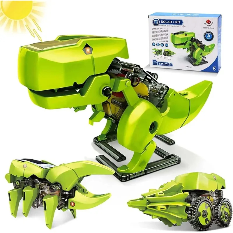 Kids Toys 10 Year Old - ชุดหุ่นยนต์พลังงานแสงอาทิตย์ 3-in-1, ของเล่นไดโนเสาร์, โครงการ STEM สำหรับเด็ก,