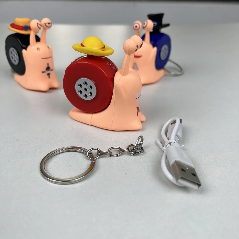 Kids Quiet Toys - อะนิเมะวันพีช เดน เดน มูชิ โมเดลของเล่นการ์ตูนลูฟี่ ซาโบ