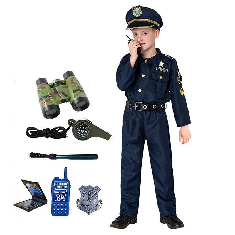Kids Toys Supplier - ชุดตำรวจเด็กน่ารักสไตล์อเมริกัน สำหรับเด็กอายุ 3-12 ปี ชุดตำรวจเด็ก ชุดแฟนซีสำหรับวันหยุด