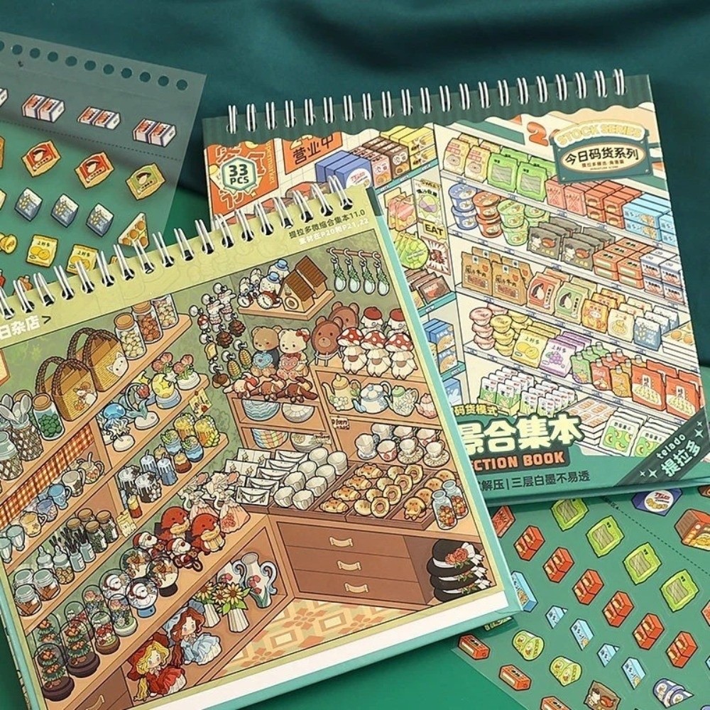 Kids Toys 10 Year Old - สติกเกอร์ฉากจิ๋วแบบชุด 10 ฉาก 33 แผ่น สติกเกอร์ฉากจิ๋วแบบไดคัท