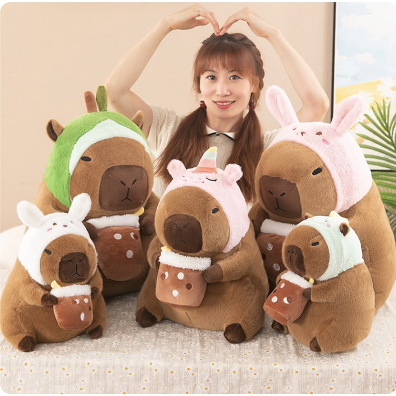 Unicorn Stuffed Toy - ตุ๊กตาคาปิบาร่าจำลอง ตุ๊กตาคาปิบาร่าแต่งกายเป็นยูนิคอร์น ไดโนเสาร์ ขนมปังโบบา ผลไม้ ของตกแต่ง