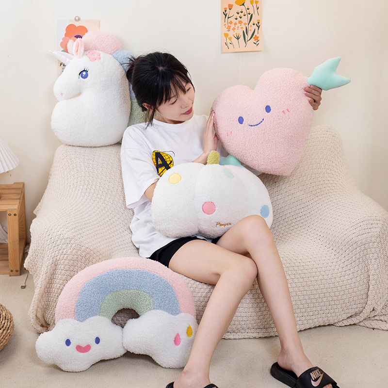 Soft Plush Rainbow Smile หัวใจ - Unicorn Stuffed Toy บทวิจารณ์และราคา