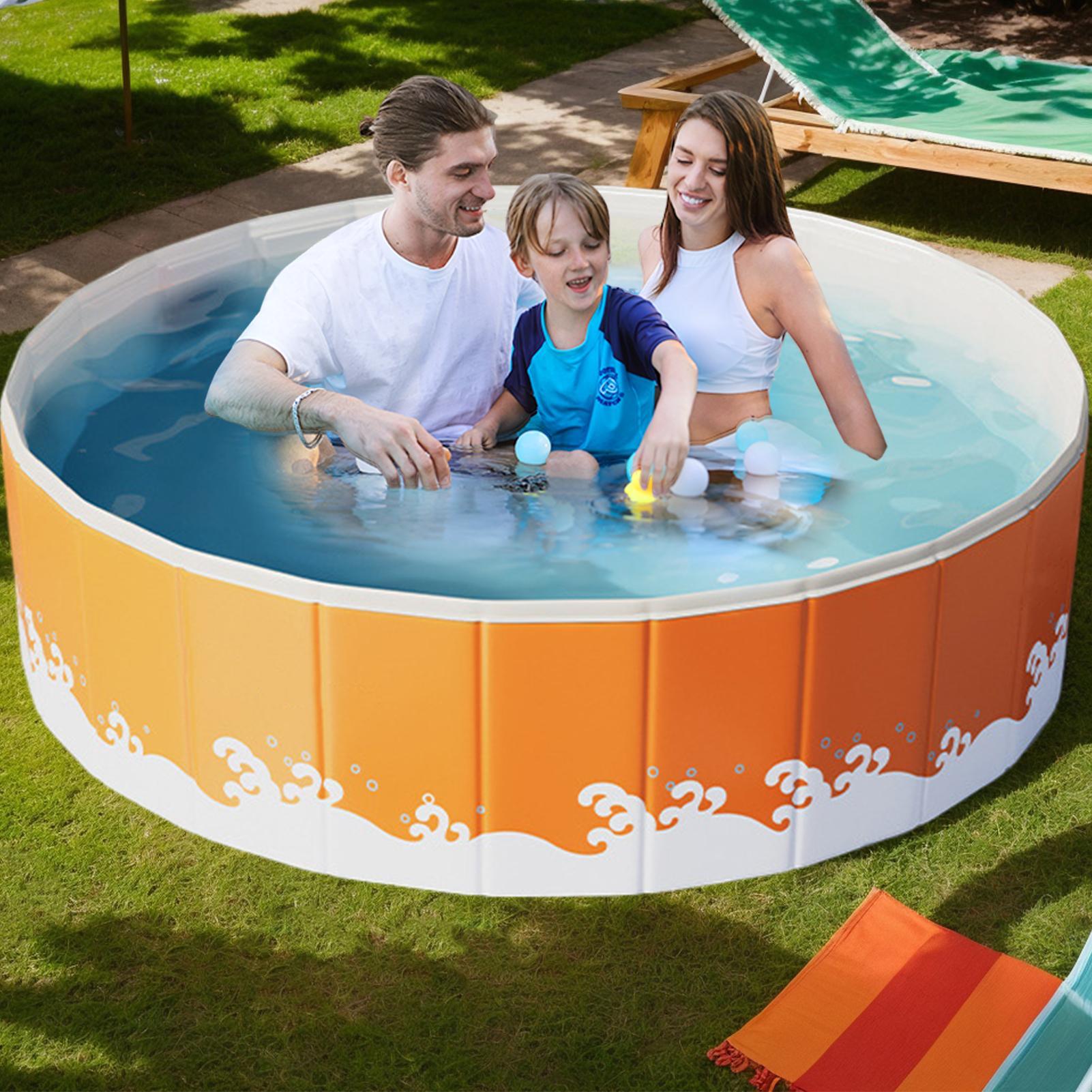สระว่ายน้ําสวมใส่แบบพกพาพับสระ - Kids Yard Toys บทวิจารณ์และราคา